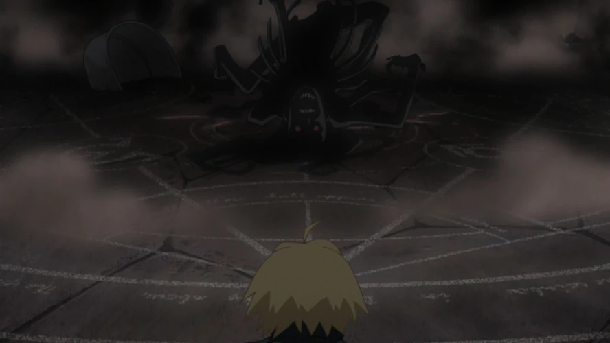 scene from Fullmetal Alchemist where they try to resurrect their mom